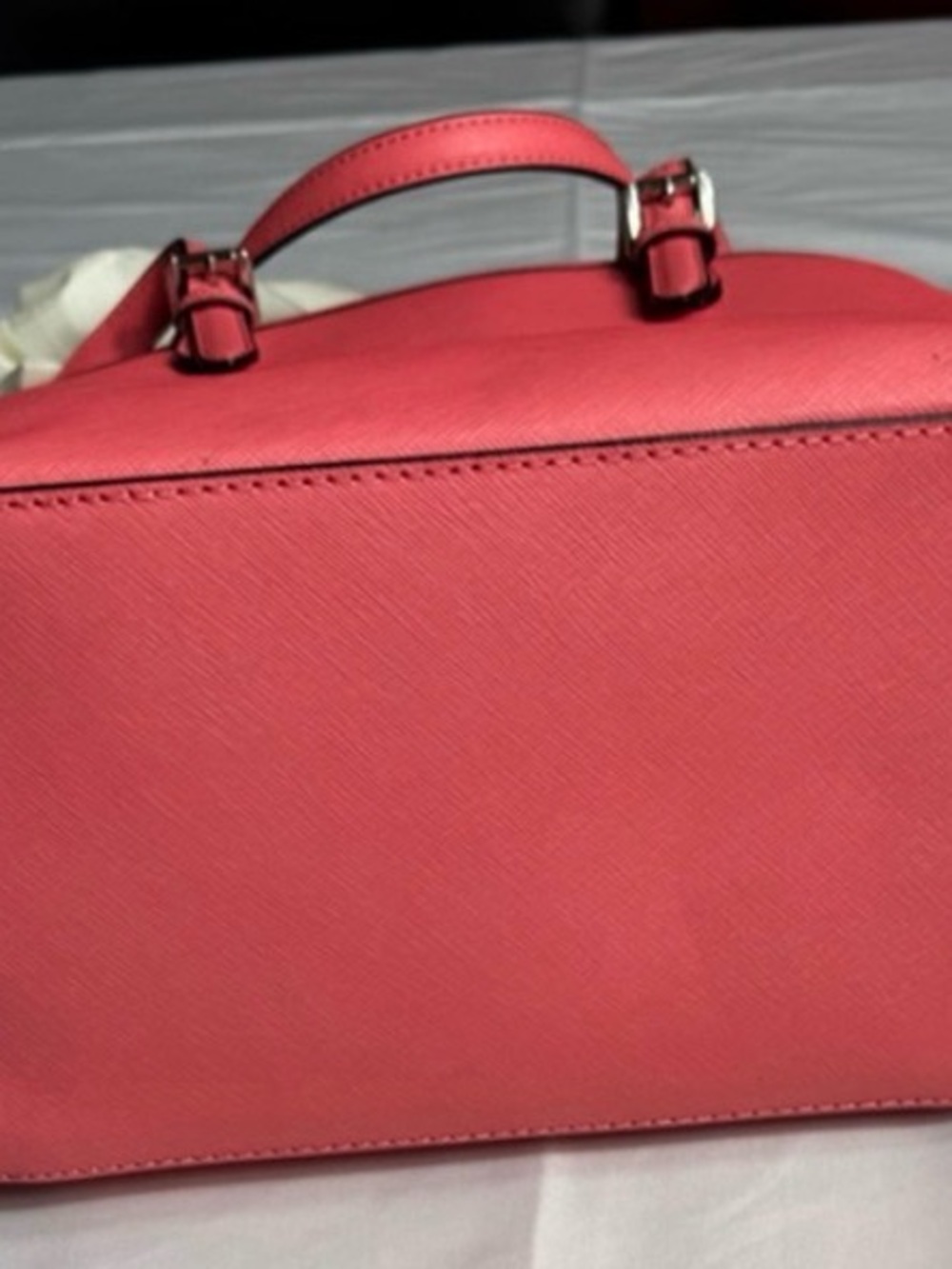 Michael Kors Coral Pink Leather Tote with Front Pocket - Picture 10 of 14